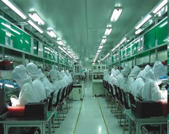 青岛大星电子有限公司组装车间净化现场环境图